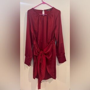 Satin long sleeve mini dress. Never worn.